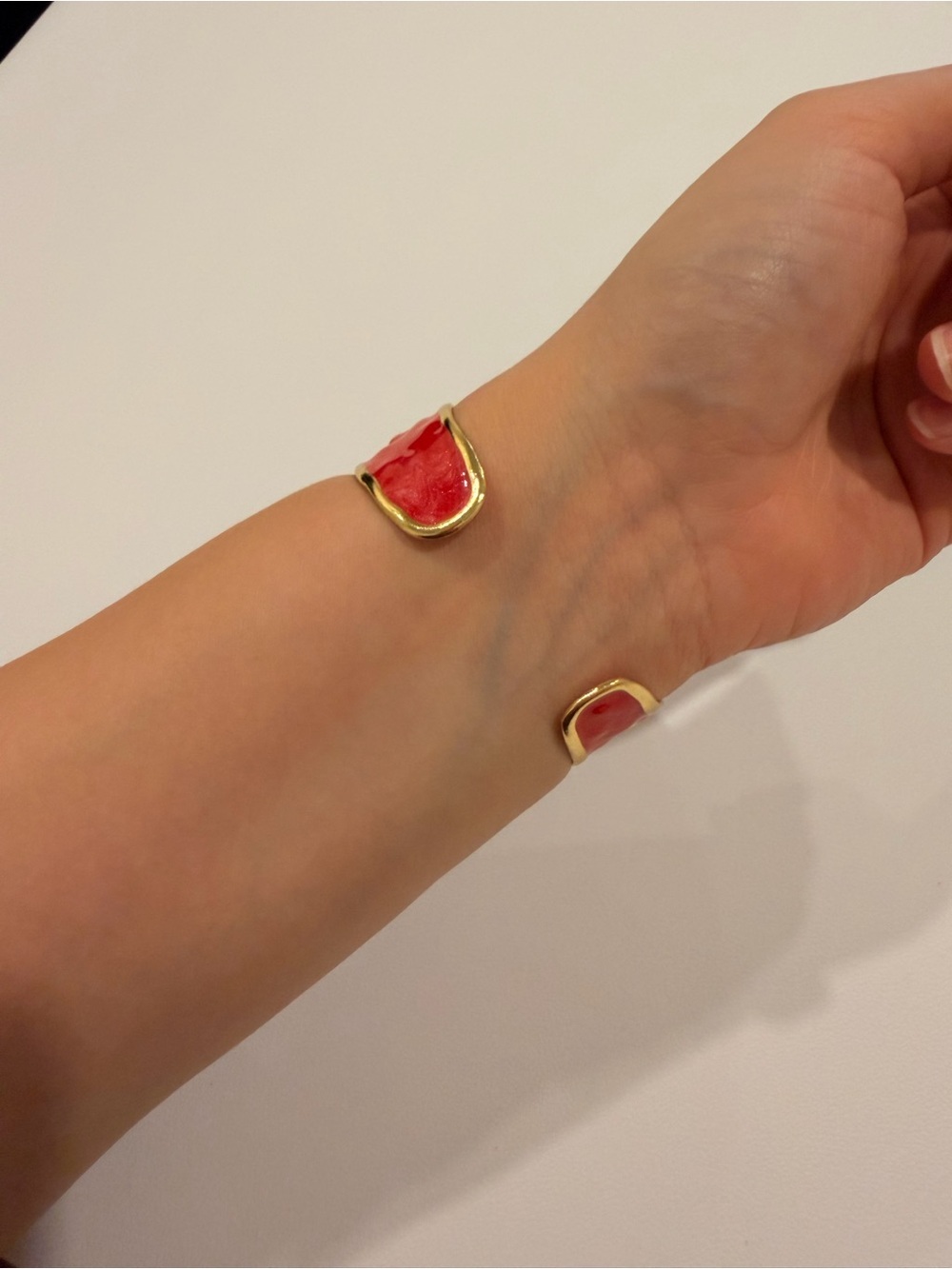 Gold-Tone Red Enamel Sea Life Cuff - Picture 10 of 10
